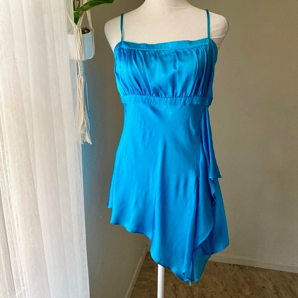 Vintage turquoise silk babydoll